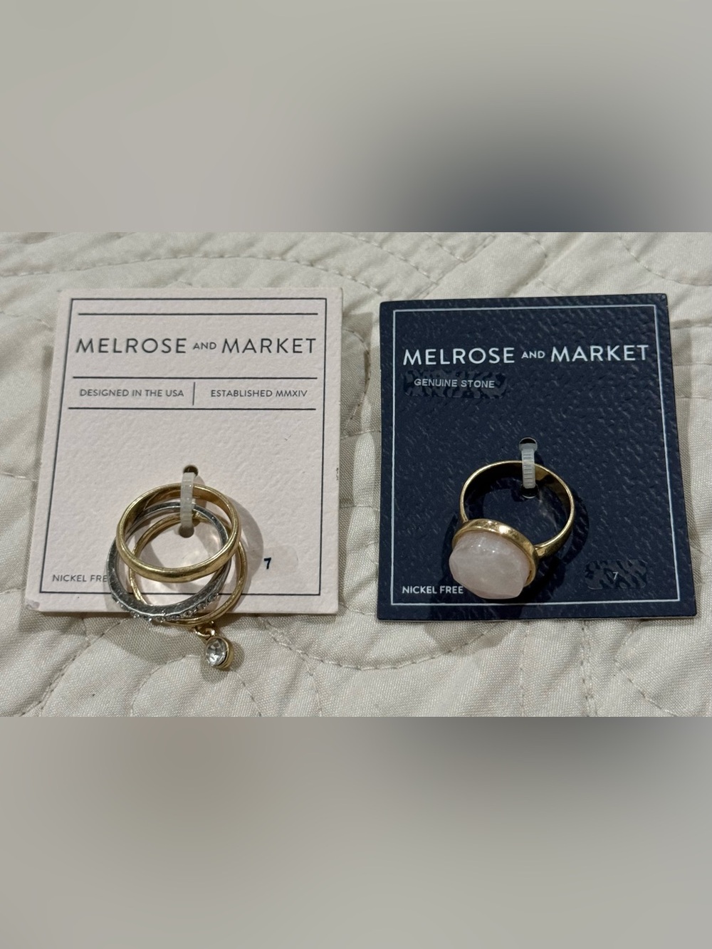 Melrose and Market 2 Ring Bundle Size 7 NWT